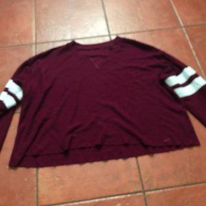 Maroon Striped Hollister Sweater